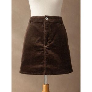 Uniqlo x Comptoir des Cotonniers Size L Corduroy Mini Skirt Brown A-Line